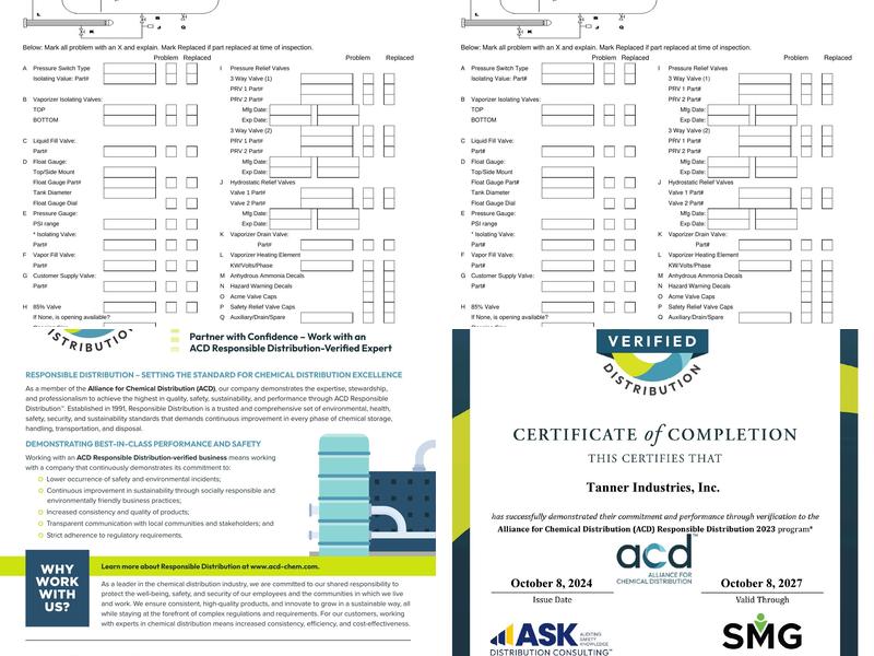 Tanner Industries Menu