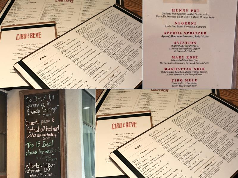 Cibo e Beve Menu