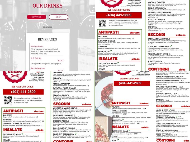 ZuZZu Menu