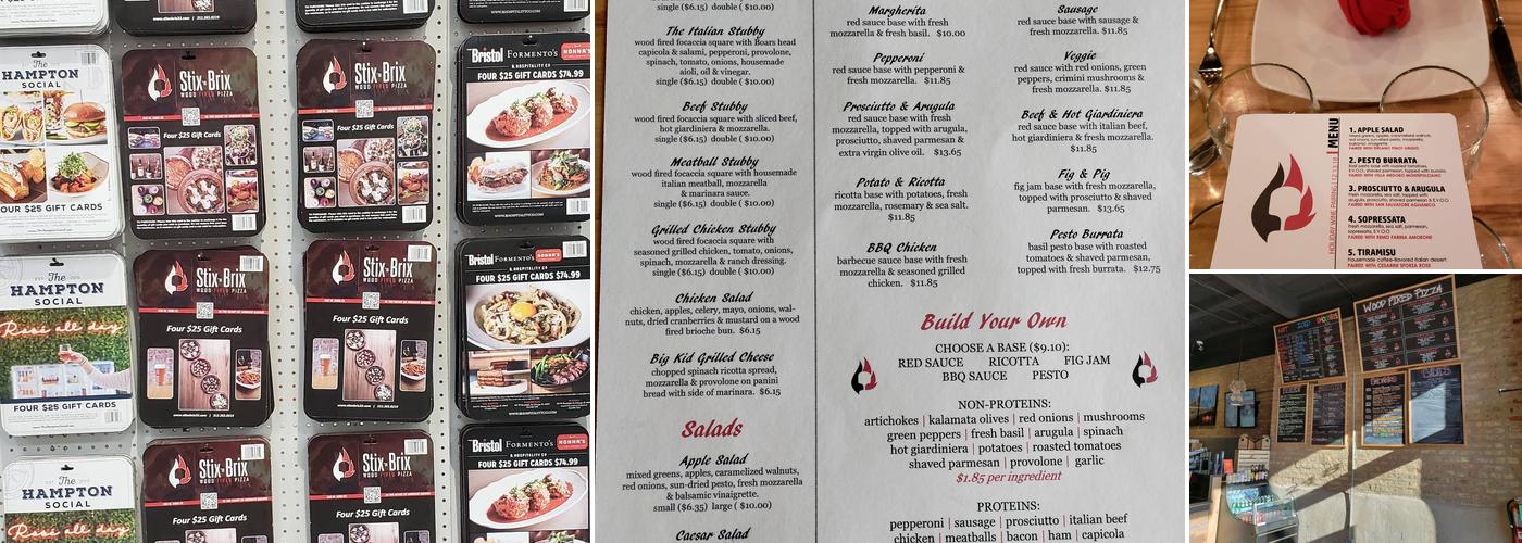 Stix n Brix Pizza Cafe Menu
