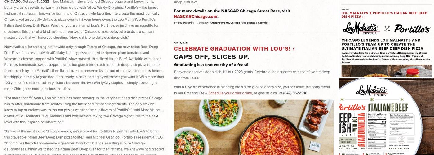 Lou Malnati's Pizzeria Menu