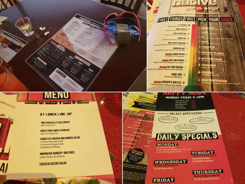 Native Grill & Wings Menu