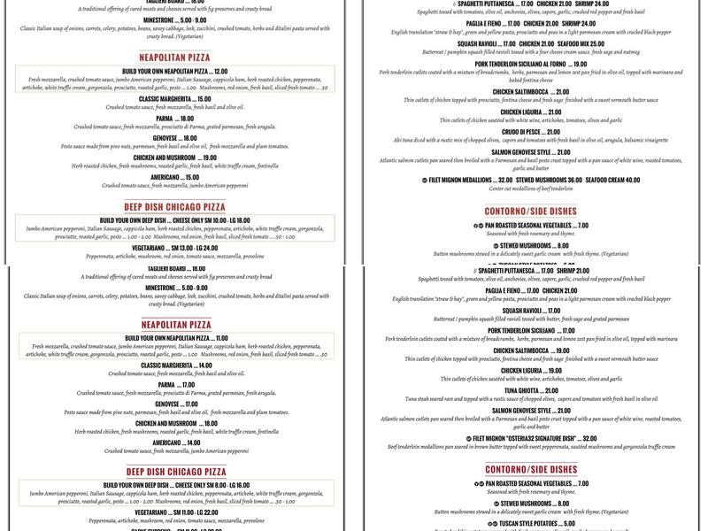Osteria32 Menu