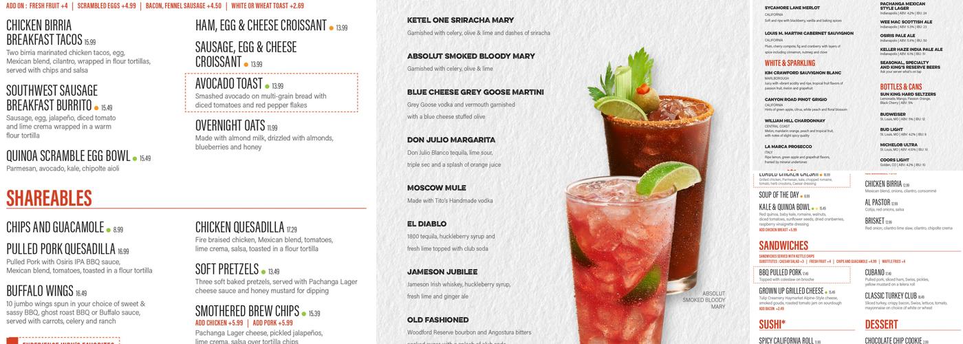 Sun King Kokomo Menu