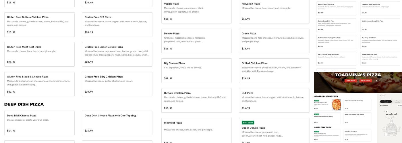 Toarmina's Pizza Menu
