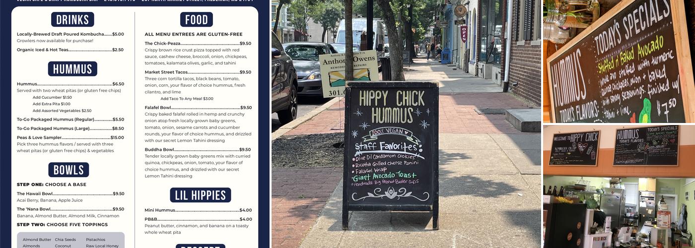 Hippy Chick Hummus Menu