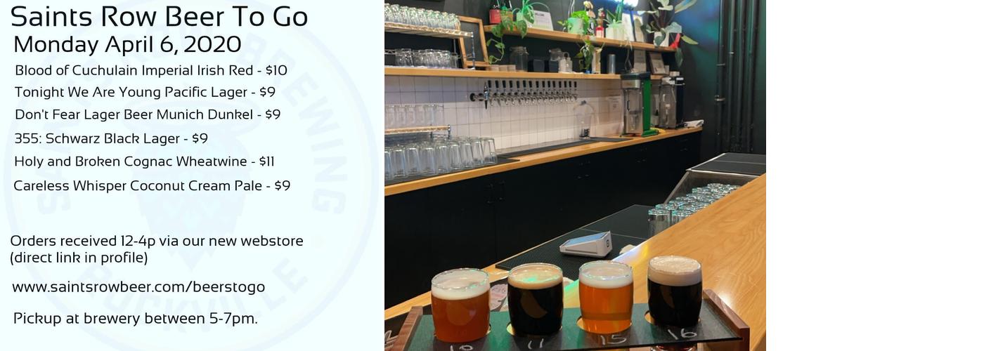 Saints Row Brewing Menu