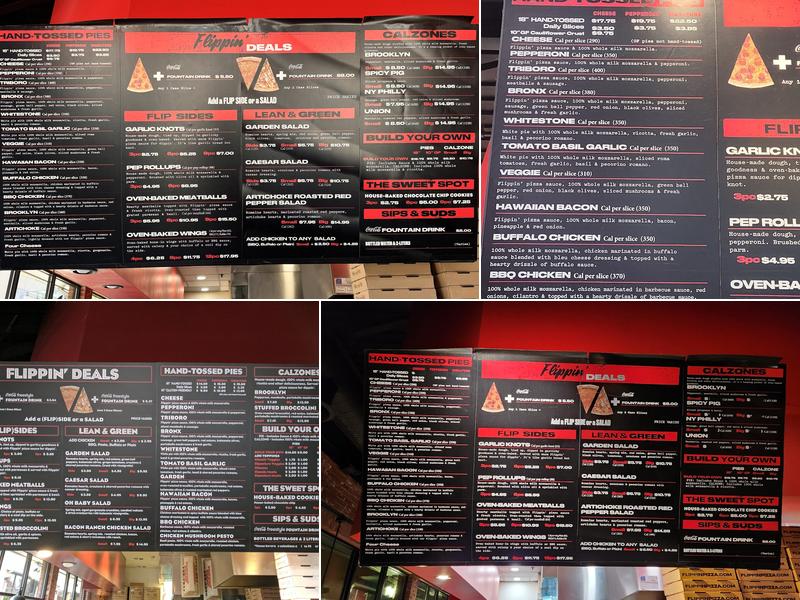 Flippin' Pizza Menu