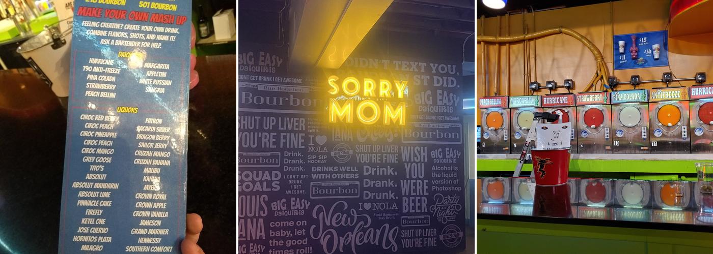 Big Easy Daiquiris Menu