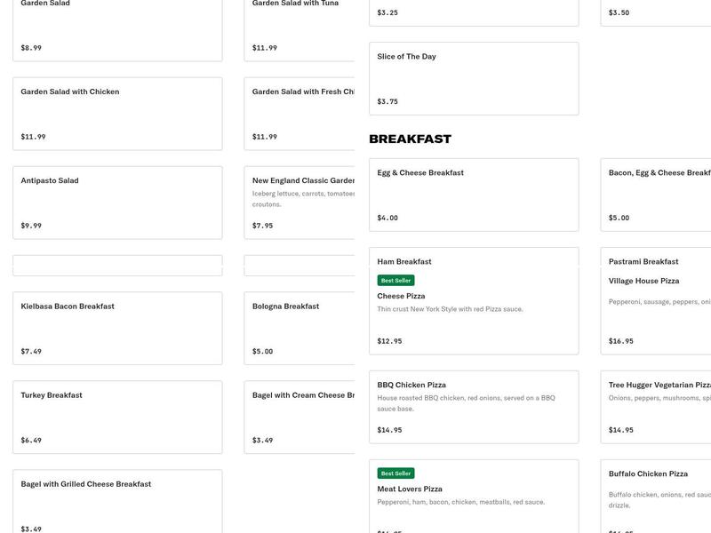 RIVERBRIDGE PIZZA & DELI Menu