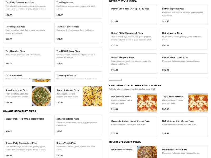 Troy Original Buscemi's Menu