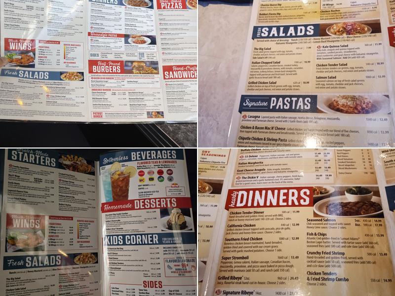 Bubba's 33 Menu