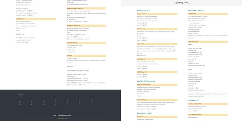 Fulciniti's Market Menu