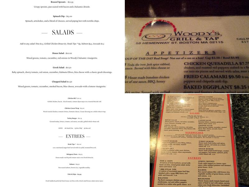 Woody's Grill & Tap Menu