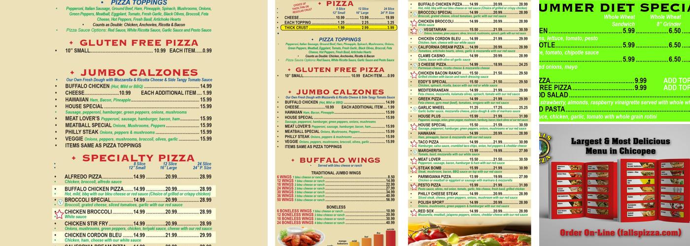 Falls Pizza and Craft Bar Menu