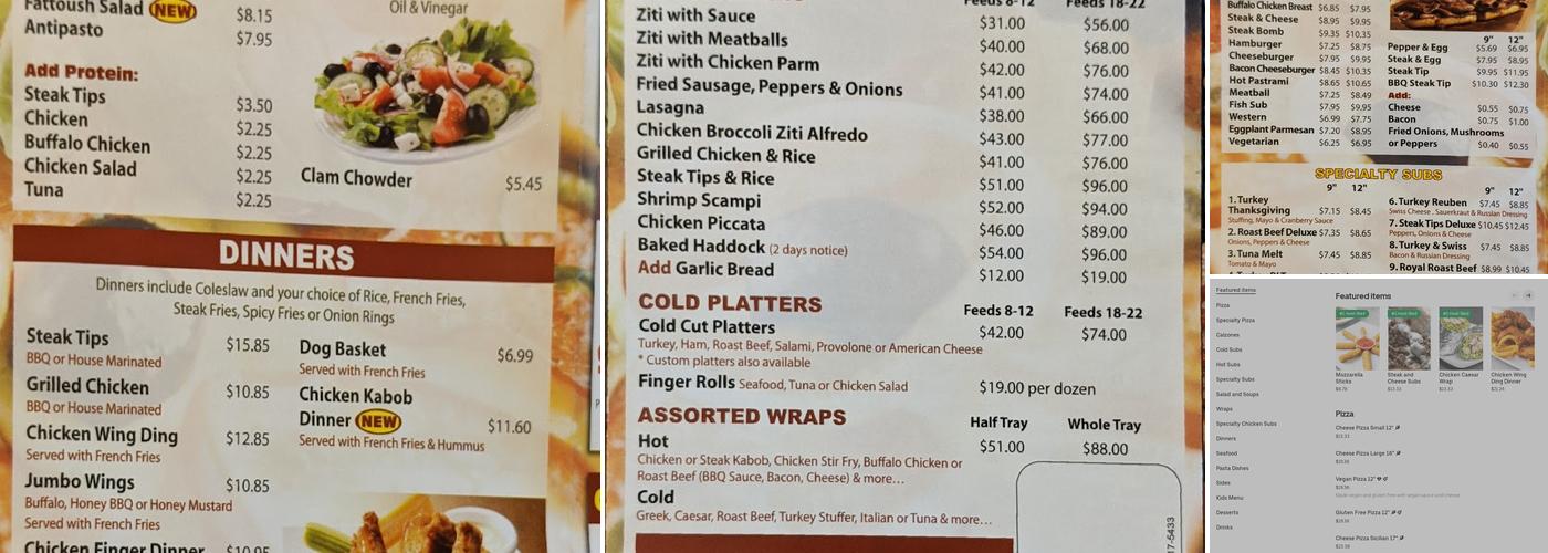 Main Street Deli & Pizza Inc Menu