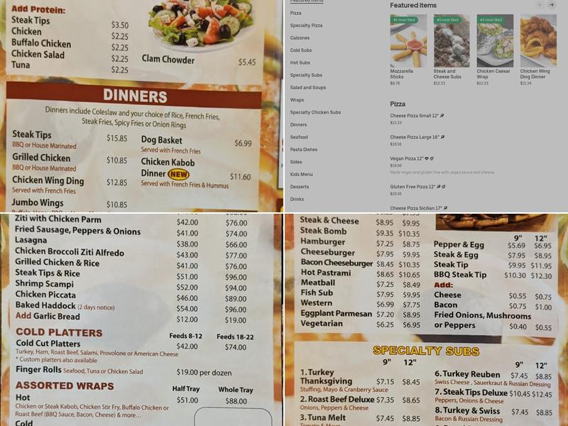 Main Street Deli & Pizza Inc Menu