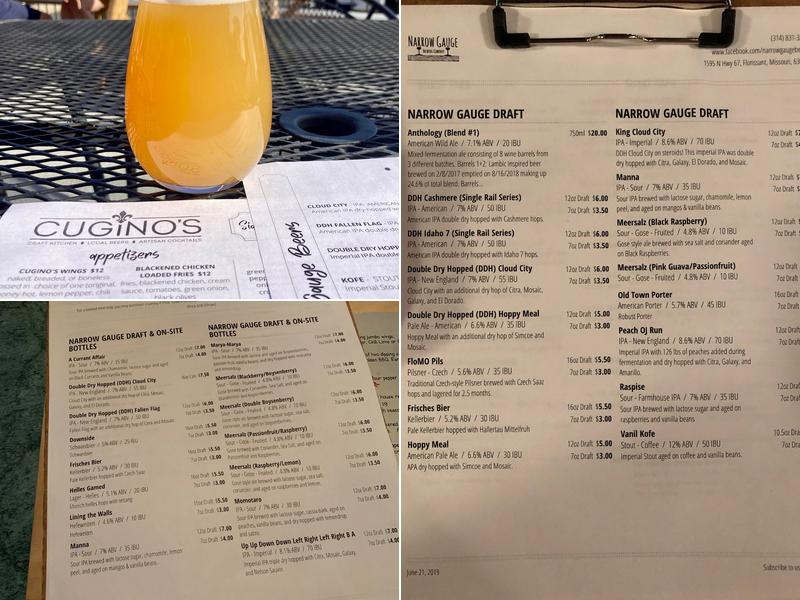 Narrow Gauge Brewing Company Menu