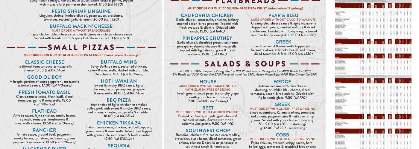 MacKenzie River Pizza, Grill & Pub Menu