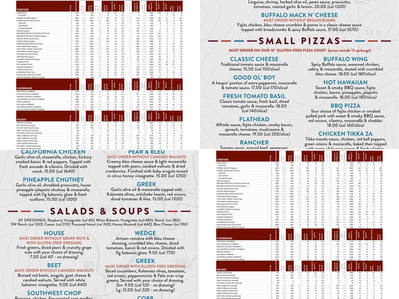 MacKenzie River Pizza, Grill & Pub Menu