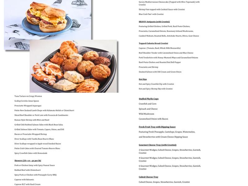 Mangia Bene Catering Menu