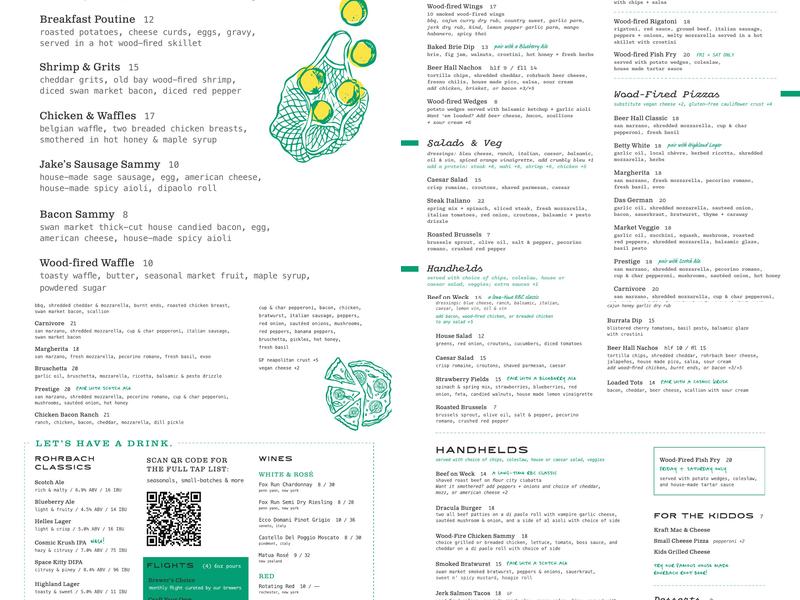 Rohrbach Brewing Co. Railroad Street Beer Hall Menu