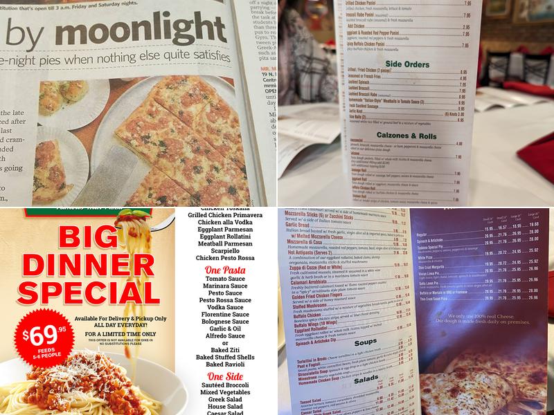 Toskana Pizzeria Restaurant Menu