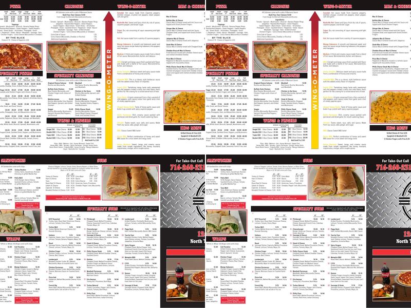 Buffalo Pizza Project Menu