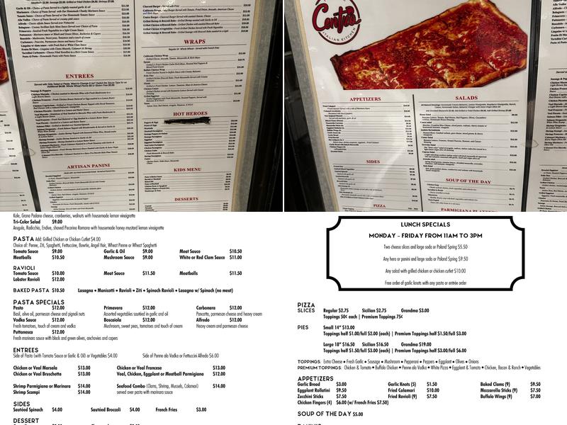 Centro Pizza Bar & Italian Kitchen Menu