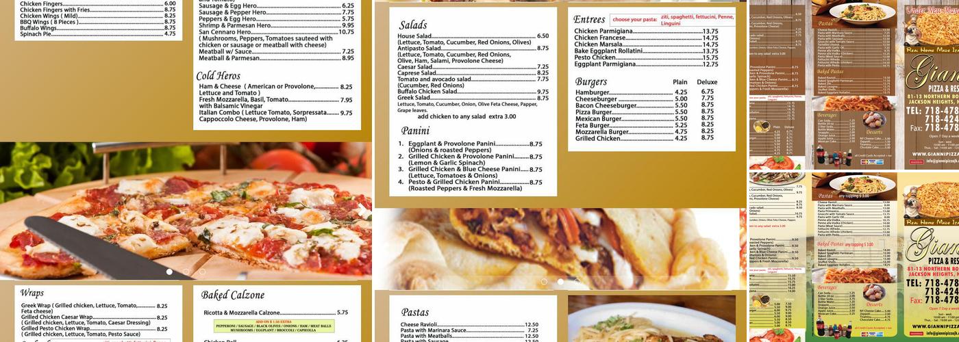 Gianni's Pizzeria Menu