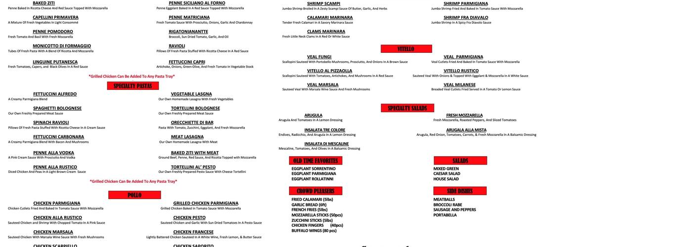 Cafe Rustico Menu
