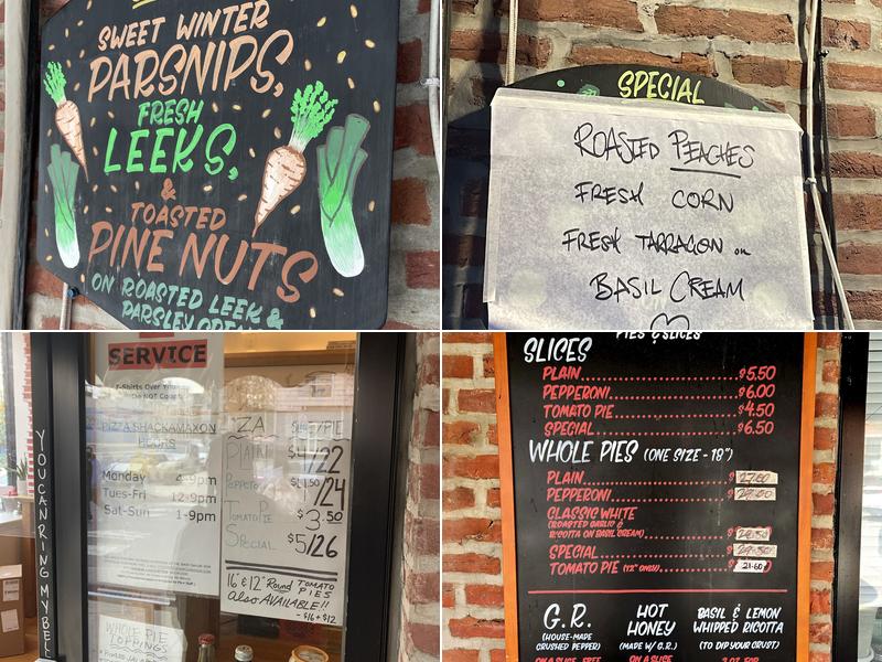 PIZZA Shackamaxon Menu