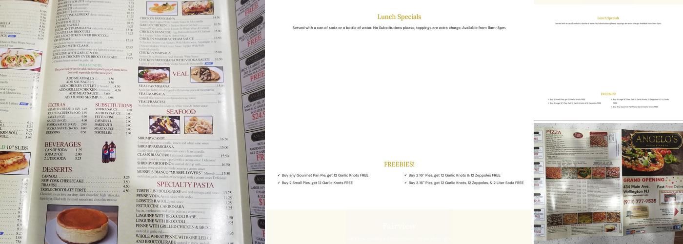 Angelo's Pizza & Pasta Menu