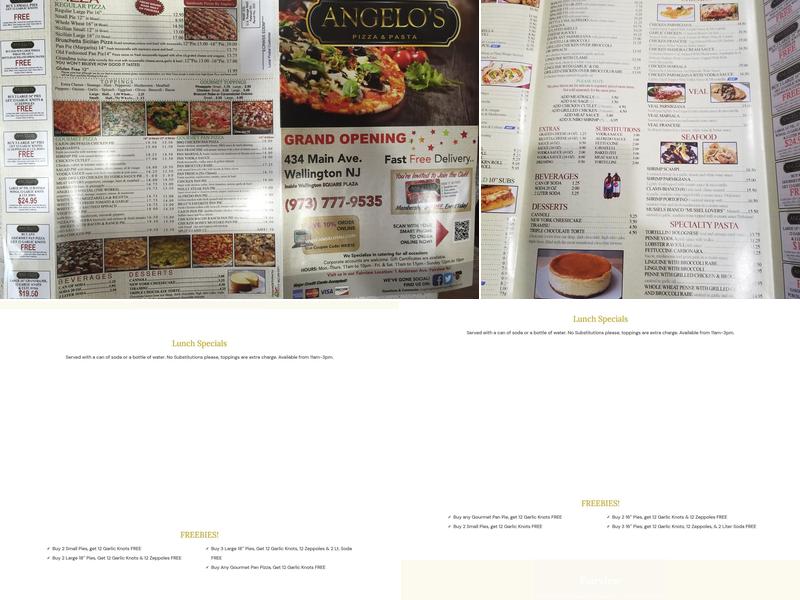 Angelo's Pizza & Pasta Menu
