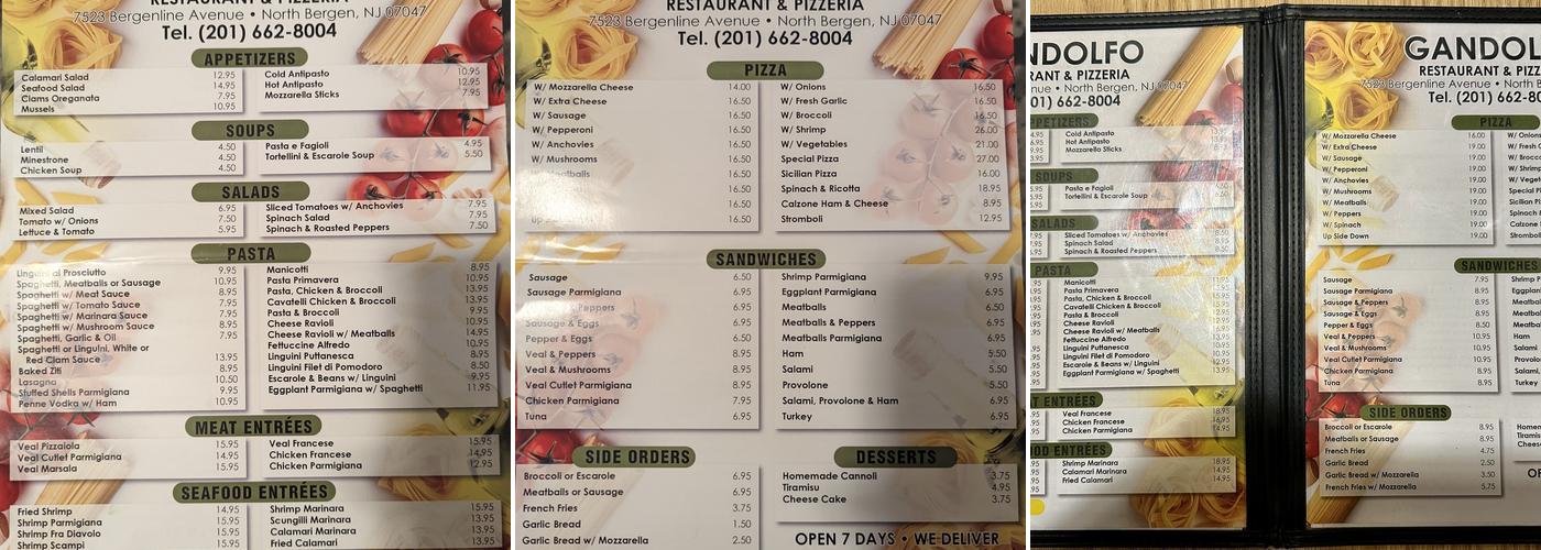 Gandolfo Menu