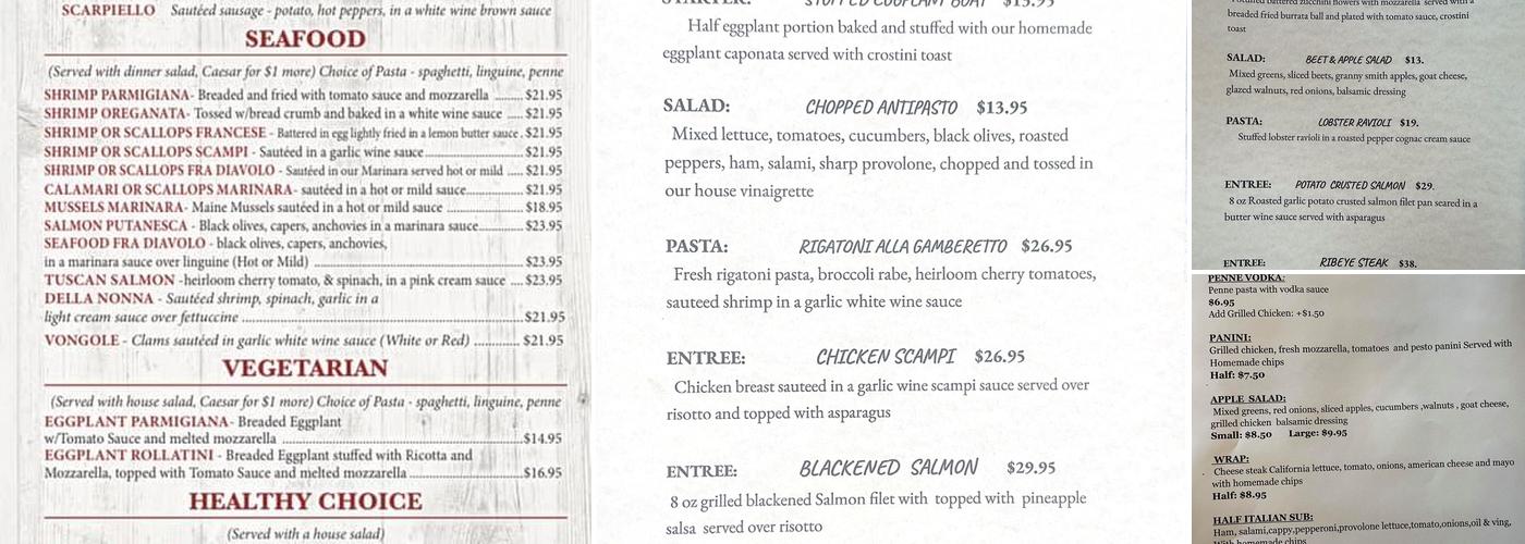 DiBari’s Main Street Pizza Menu