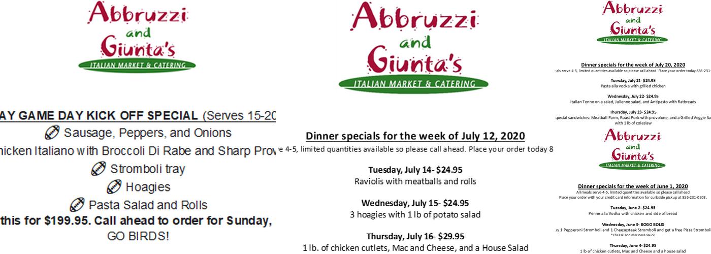Abbruzzi & Giunta’s Italian Market Menu