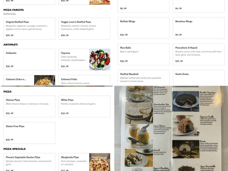 Pirones Restaurant & Catering Menu