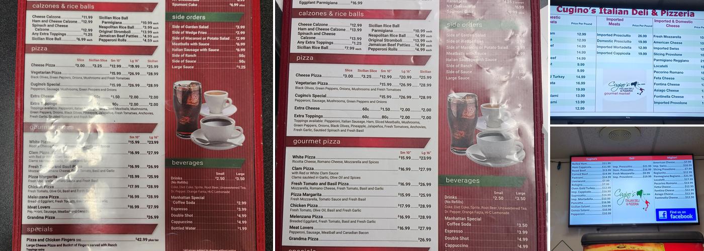 Cugino's Italian Deli & Pizzeria Menu