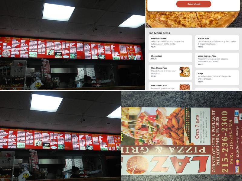 Lazos Pizza & Grill Menu