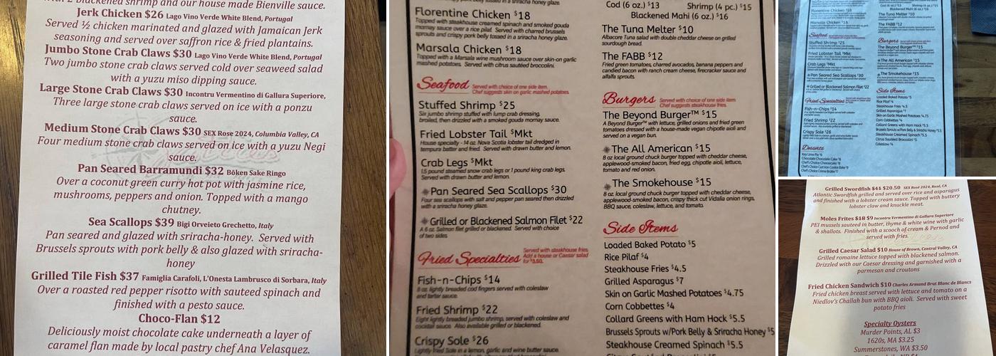 Scotties On The River Menu