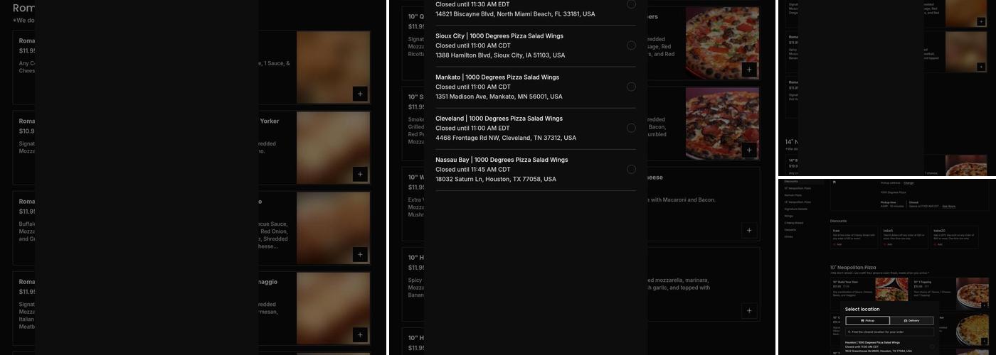 1000 Degrees Pizza Salad Wings Menu