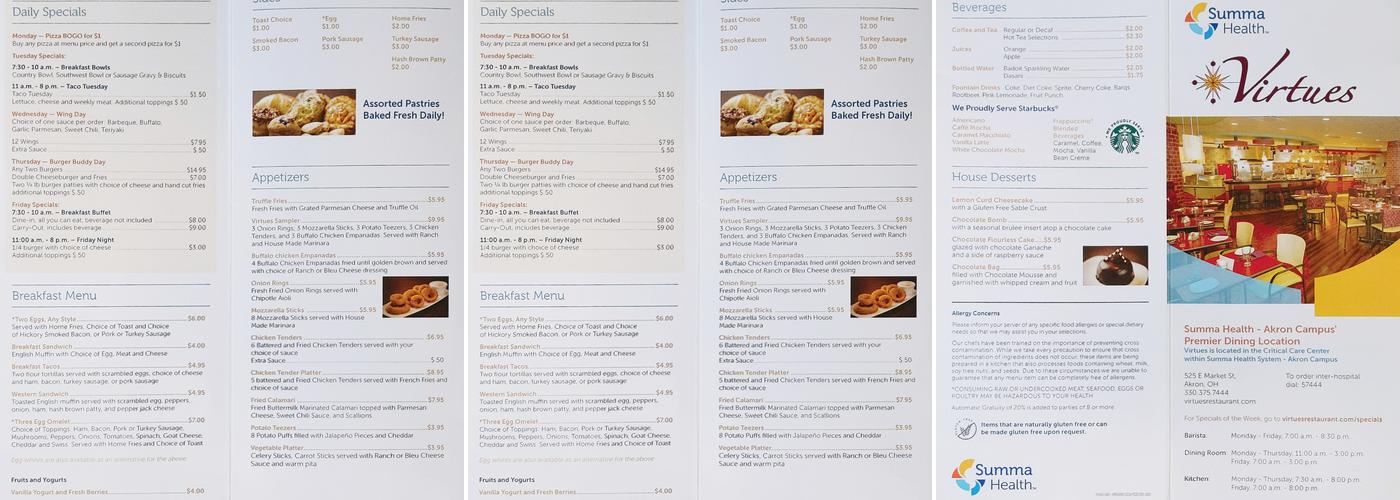 Virtues Menu