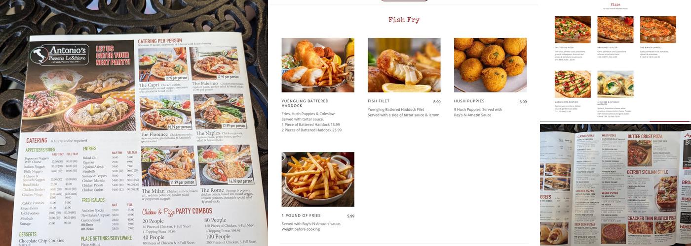Antonio's Pizzeria LoSchiavo Menu