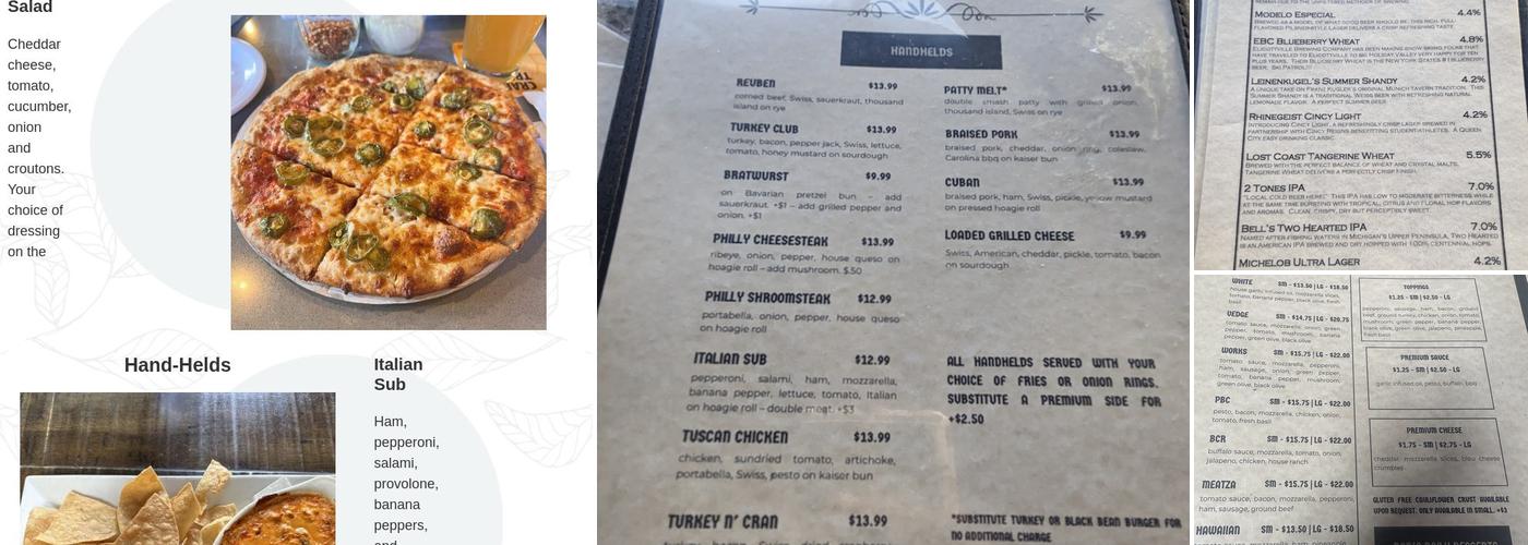 Plank's Bier Garten Menu