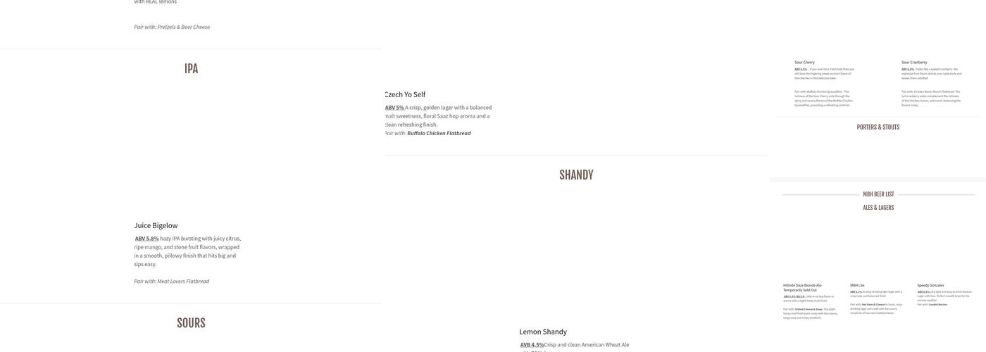 McArthur's Brew House Menu