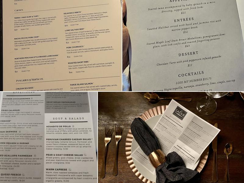 Salar Restaurant and Lounge Menu