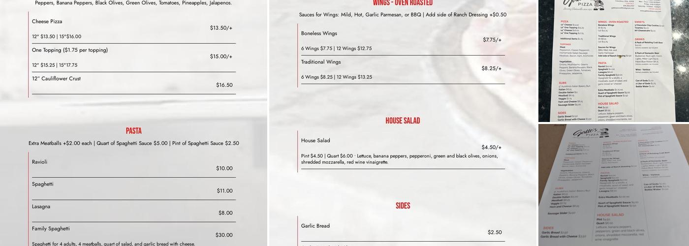Gatto's Pizza Menu