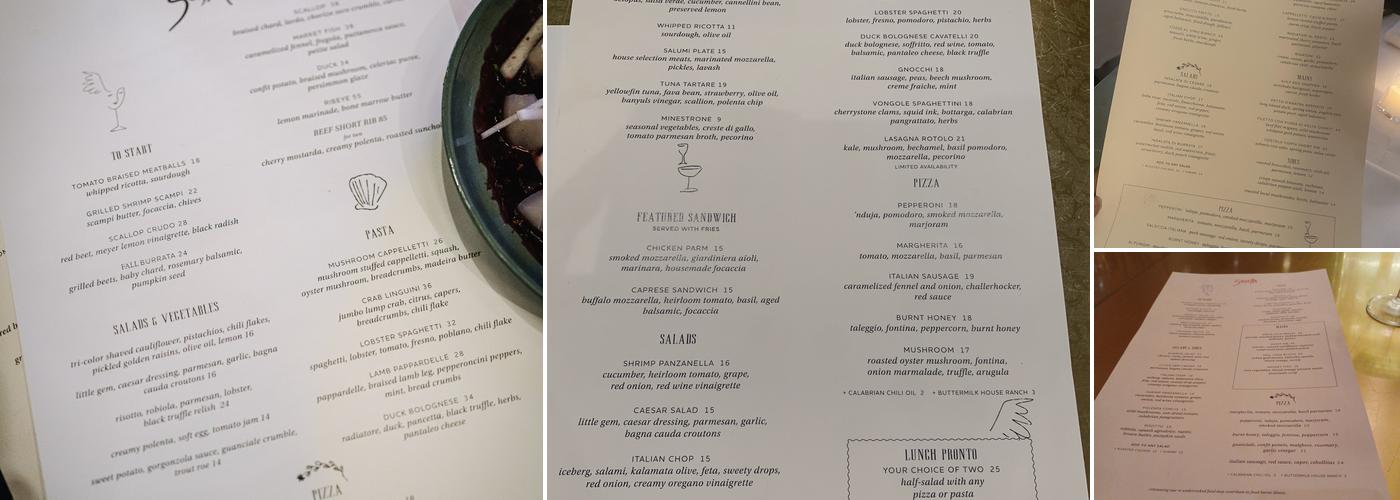 Sassetta Menu