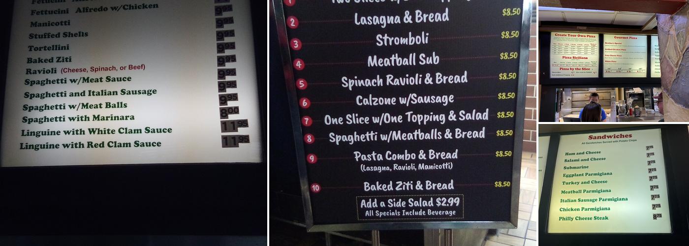 Brother's Pizza & Pasta Menu